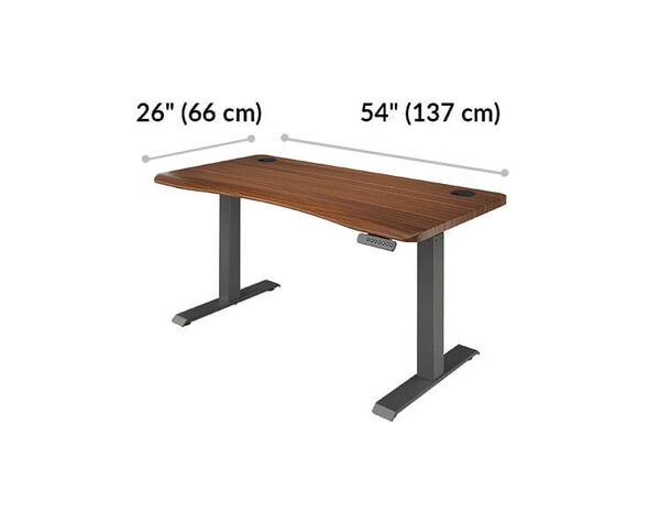Ergo Electric Standing Desk 54x26 is 54 inches wide.