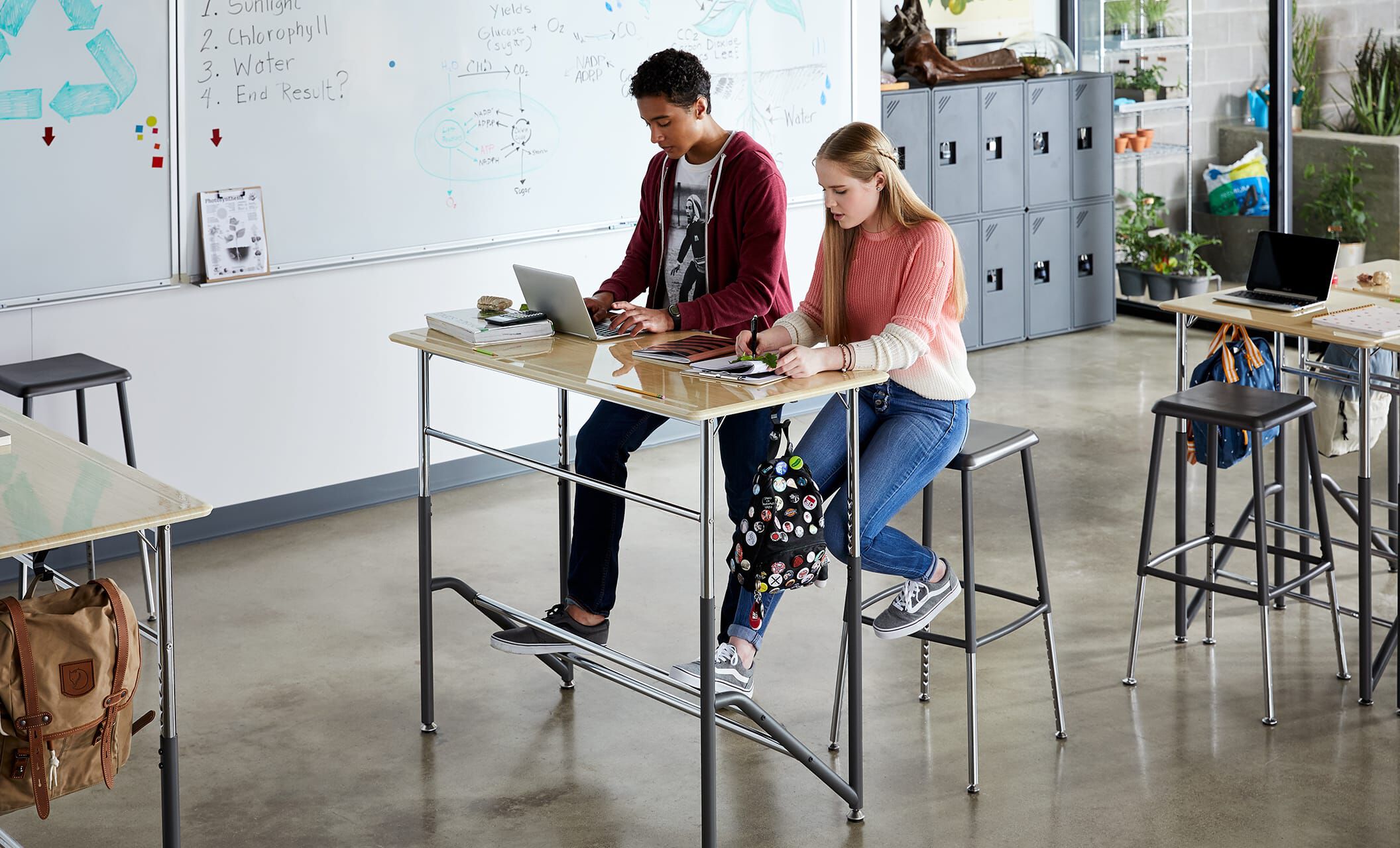 Standing School Desk For Two 5 12 Student Standing Desk Vari