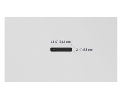 the standing conference table features a center grommet that has a length of 13 1/4 inches long and width of 2 ¼