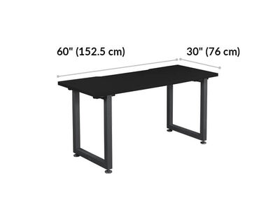 black table 60x30 is 60 inches wide and 30 inches deep