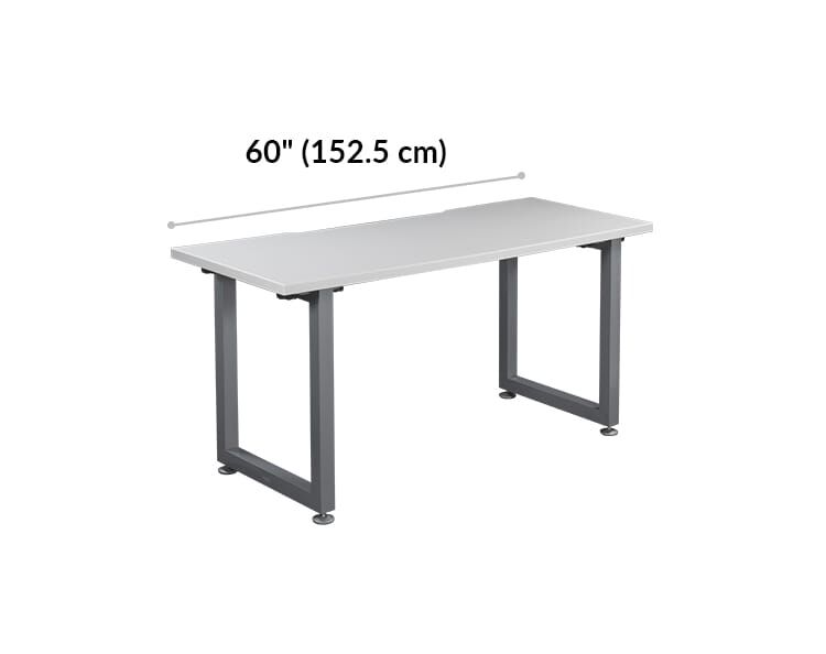 white vari table 60 by 30 width 60 inches