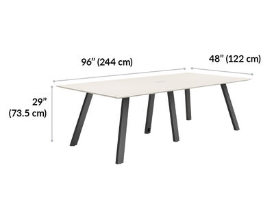 vari conference table is 48 inches wide and 96 inches long