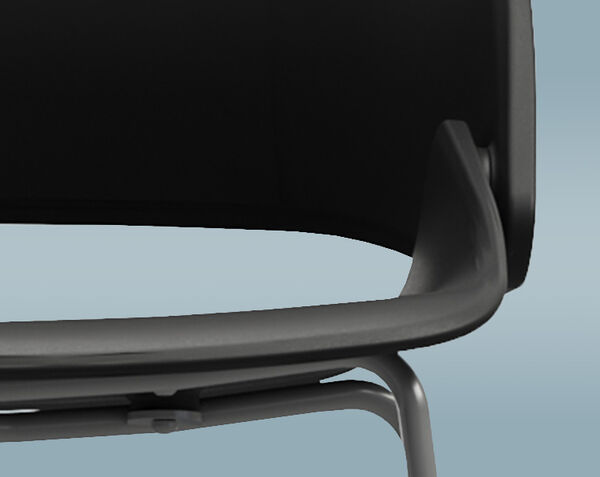 close up view of the seat of the wave chair