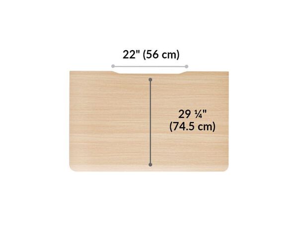 The surface of the Electric Standing Desk with ComfortEdge™  48x30 Light Wood top is 29.25 inches deep