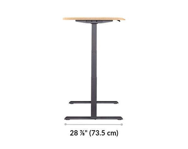 The base of the Electric Standing Desk ComfortEdge™ 60x30 Light Wood is 28.88 inches deep