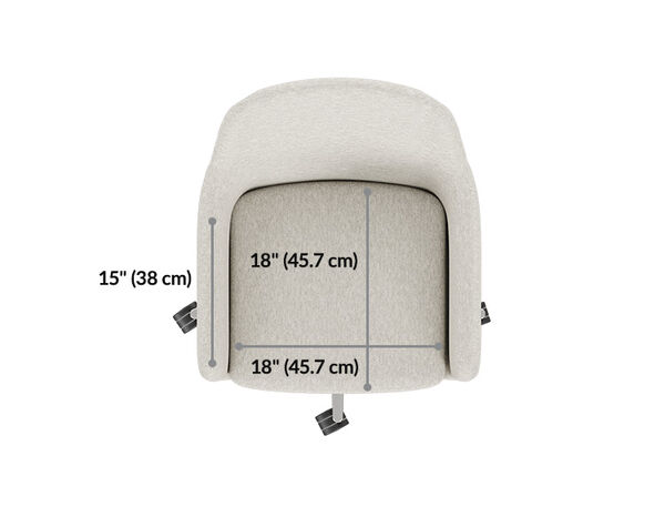 vari tempur pedic upholstered chair is eighteen inches wide