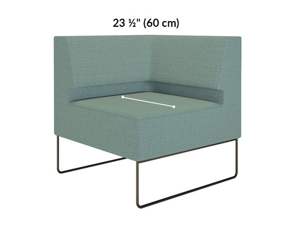 corner seat seat is 23 and half inches deep