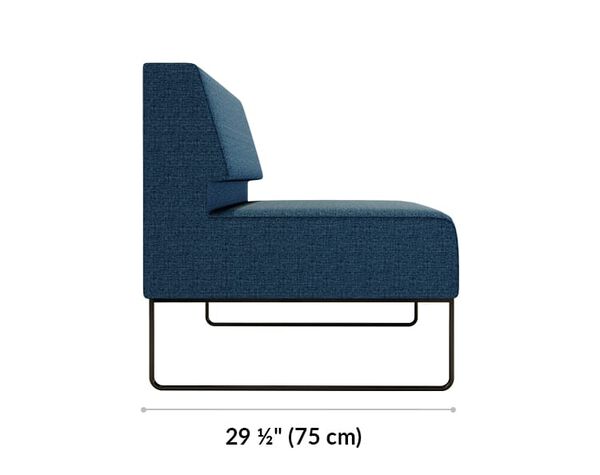 armless seat is 29 and a half inches deep