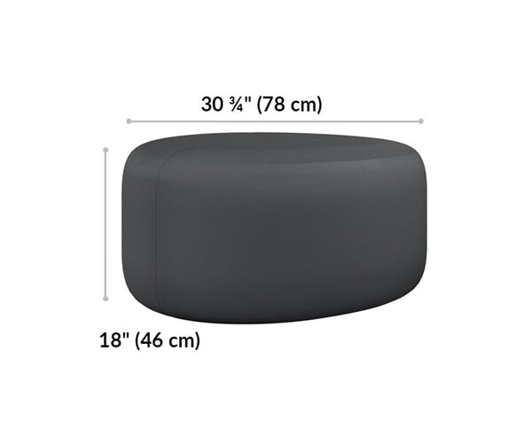 small ottoman is 30 and quarter inches long and 18 inches tall