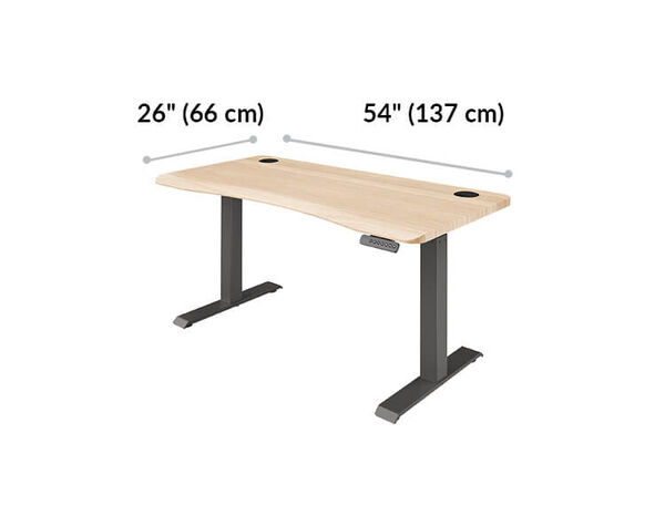 Ergo Electric Standing Desk 54x26 is 54 inches wide.