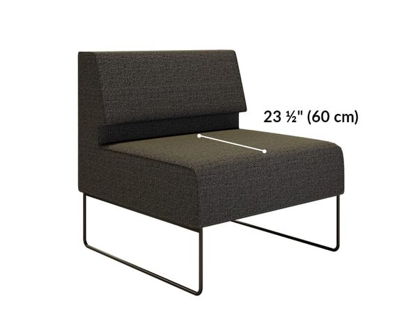 armless seat depth is 23 and a half inches 