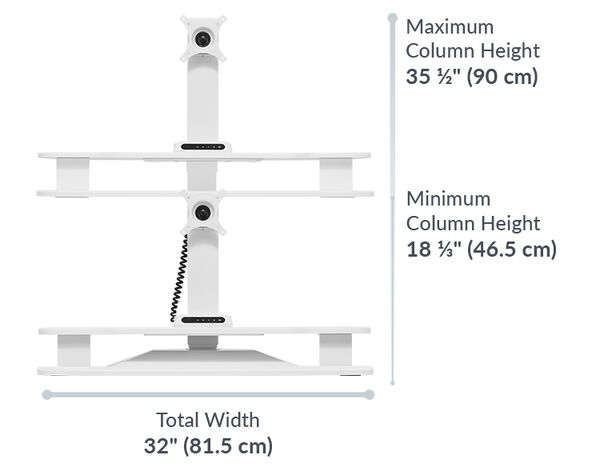 The total width of the premier electric single monitor converter is 32 inches wide