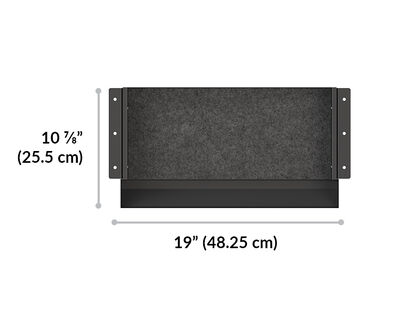 vari desk drawer storage space is 20 and a quarter inches wide and 11 and a quarter deep