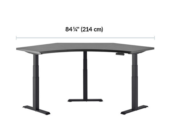 Command Center Standing Desk is 84.25 inches wide