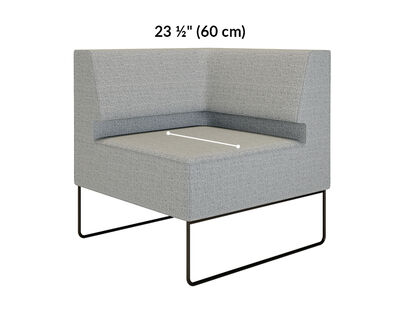 corner seat seat depth is 23 and a half inches deep