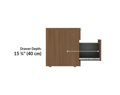 executive file cabinet drawers are 15 and 3 quarter inches deep