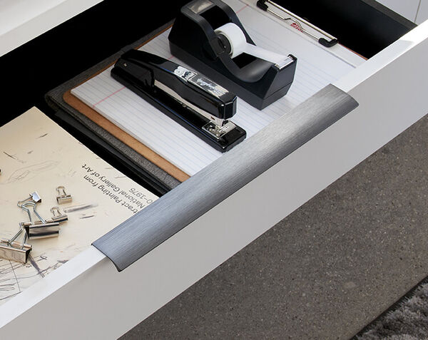 top drawer of lateral file cabinet open