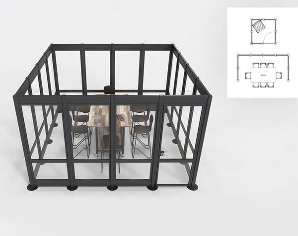 quickflex walls configured to create conference room