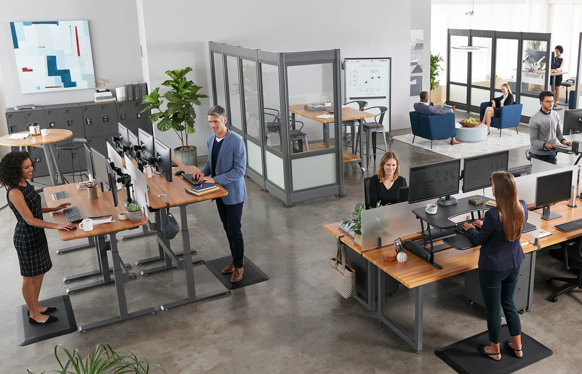 Privacy panels used to add privacy to open office