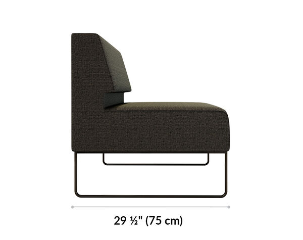 armless seat is 29 and a half inches deep