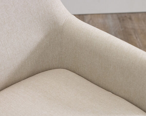 close up view of the inside of the back of the chair where the seat meets the back rest 