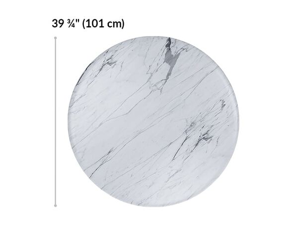 large nesting table diameter is 39 and a quarter inches