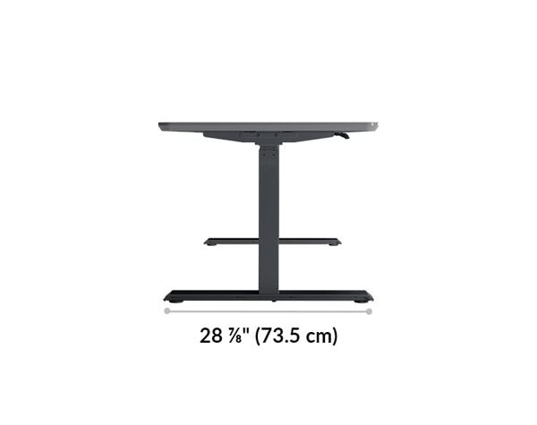 The base of the Electric Standing Desk 72x30 White is 28.88 inches deep
