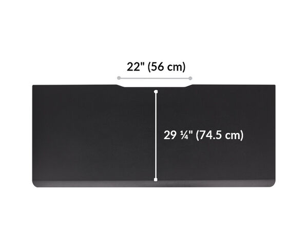 The surface of the Electric Standing Desk with ComfortEdge™  72x30 black top is 29.25 inches deep