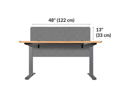 Vari felt panel is 48 inches wide and sits 13 inches above table top surface when mounted