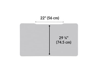 The surface of the Electric Standing Desk 48x30 White top is 29.25 inches deep
