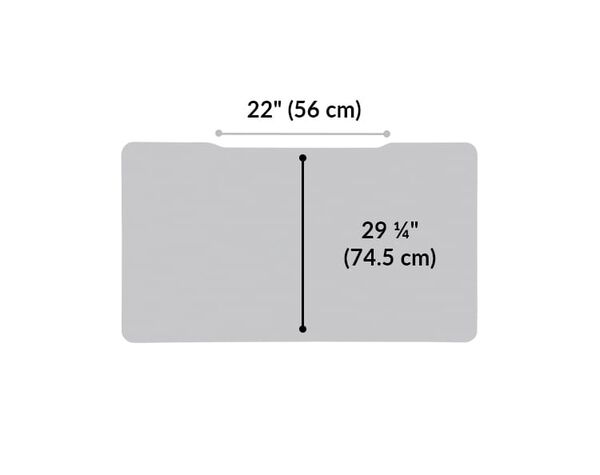 The surface of the Electric Standing Desk 48x30 White top is 29.25 inches deep