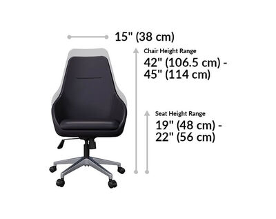 High Back Conference Chair height ranges from 19 to 22 inches.