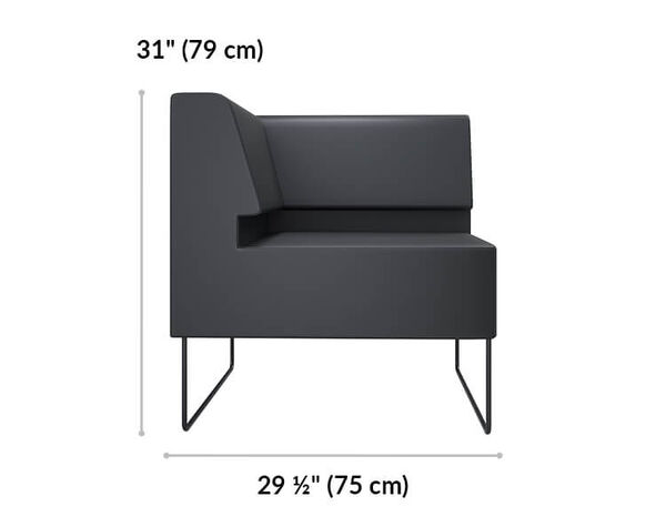 corner seat is 31 inches tall