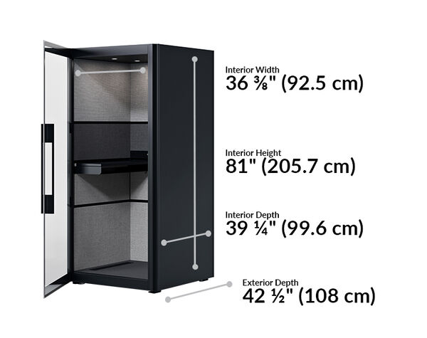 one person privacy is forty two and a half inches deep