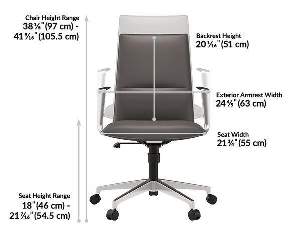 chair height range backrest height exterior arm rest width seat width seat height range