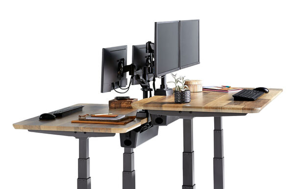 two standing desks side by side