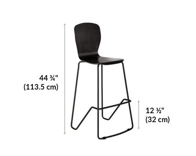 wood conference chair is 43.75 inches tall