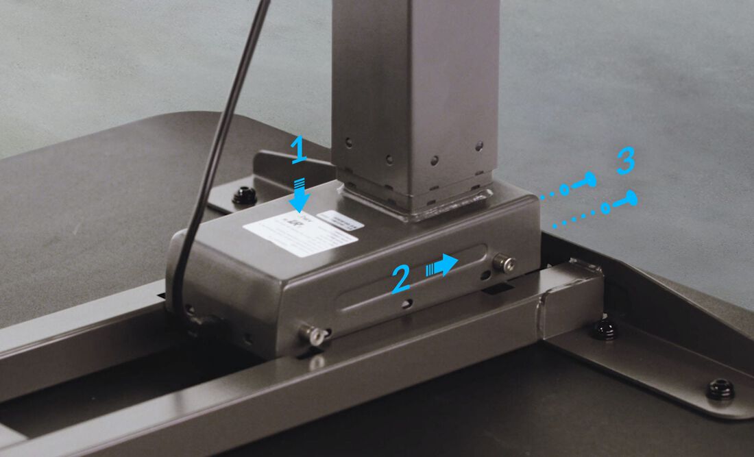 zoomed in look at the slide and lock leg assembly