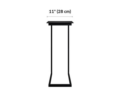 laptop side table surface is 11 inches wide