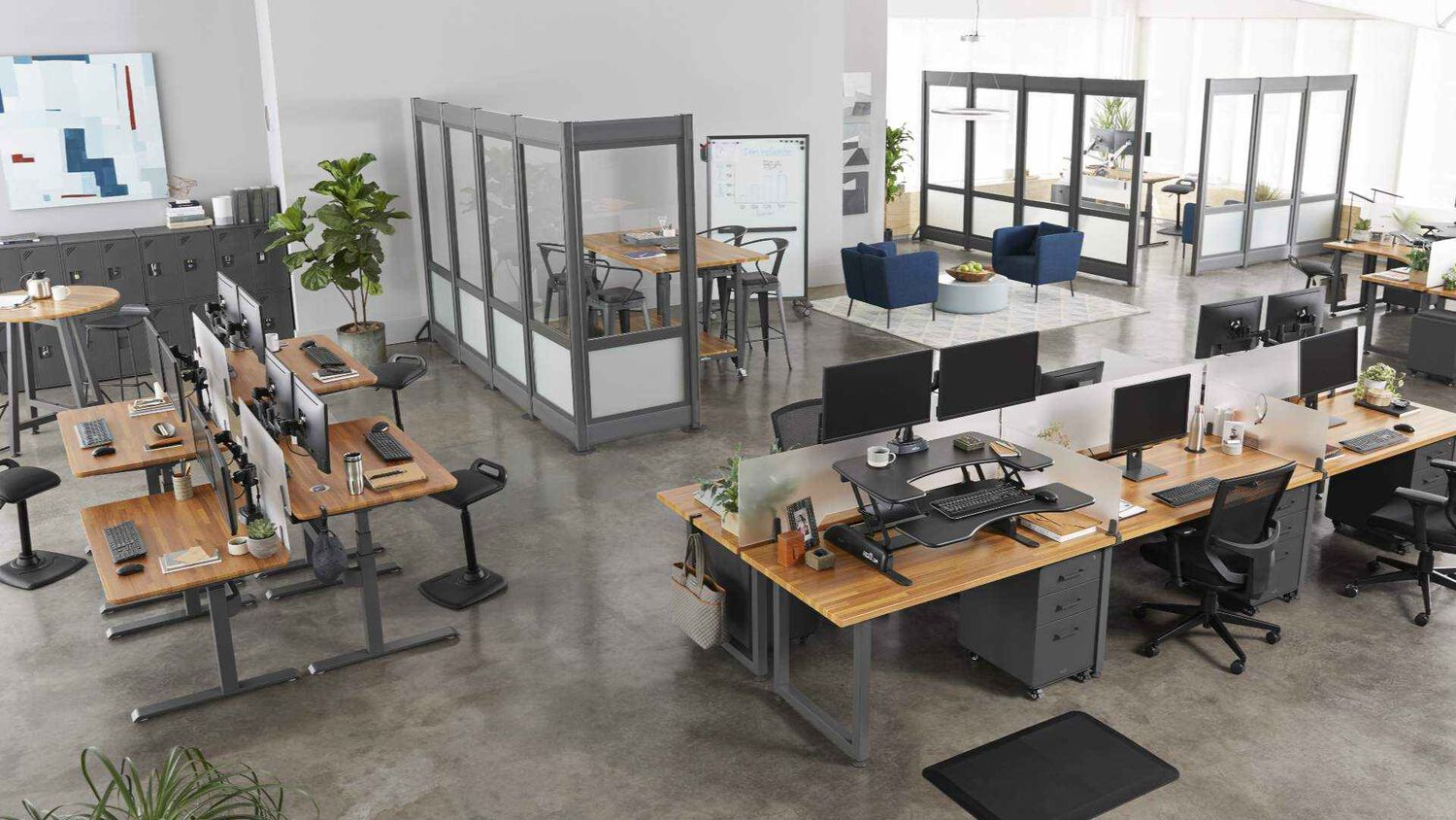 vari office furniture in a higher education campus setting