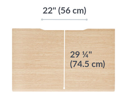 The base of the Electric Standing Desk with ComfortEdge 48x30 Light Wood Silver is 28.88 inches deep