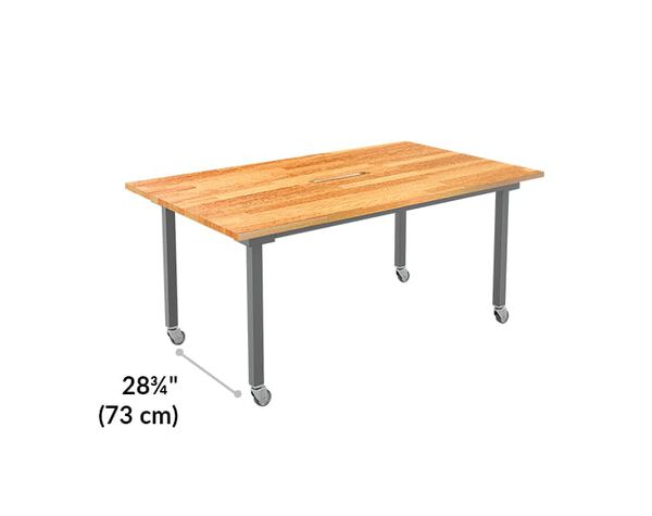vari conference table leg width is 28 and 3 quarter inches long