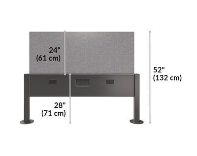 beam privacy panel attached to a beam is 52 inches tall