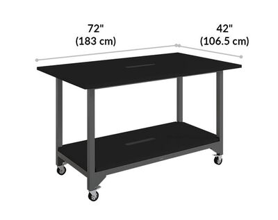 standing conference table is 72 inches wide and 42 inches deep