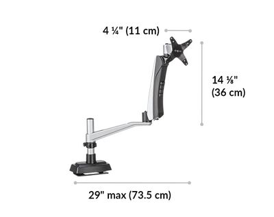 Dual Monitor Arm can extend out up to 29 inches