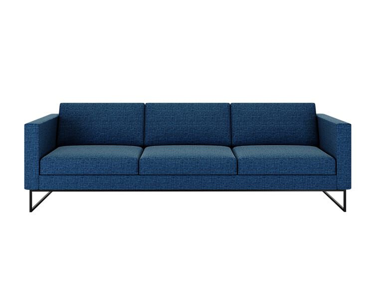 three seat sofa on white background