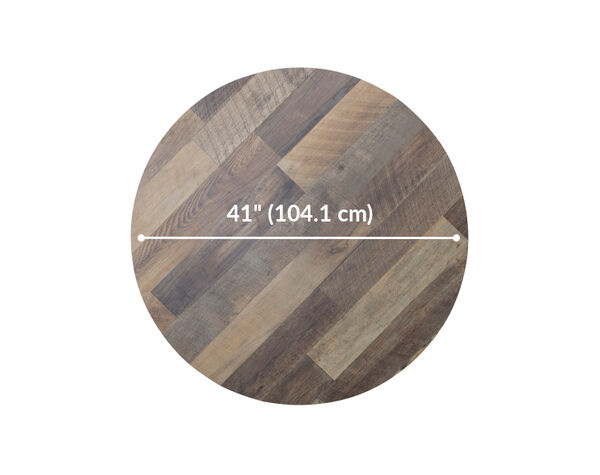 round table top is 41 inches wide