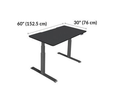 Electric Standing Desk 60x30 Black is 60 inches wide and 30 inches deep
