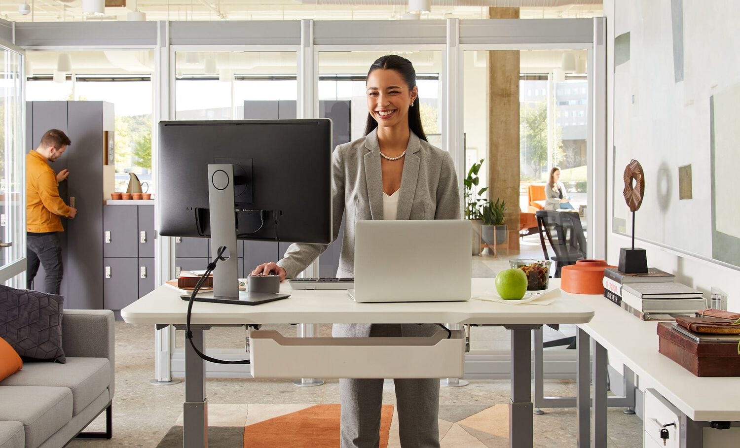 professional works from electric full desk