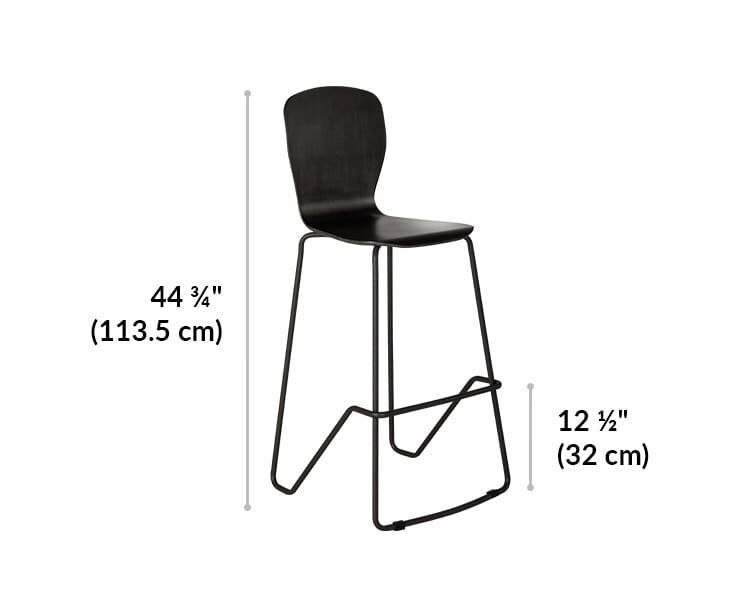 wood conference chair is 43.75 inches tall